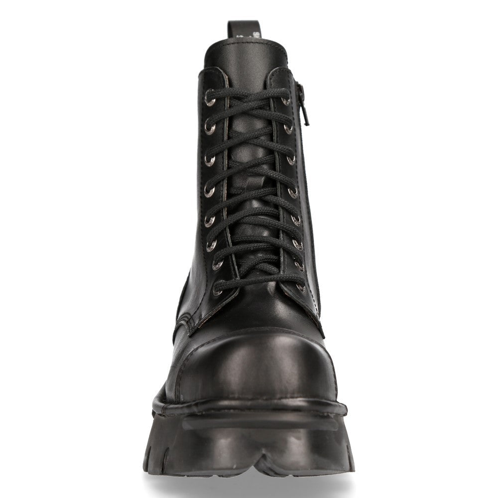 Botines Militares New Rock Góticos de Piel con Plataforma - Crazyinlove