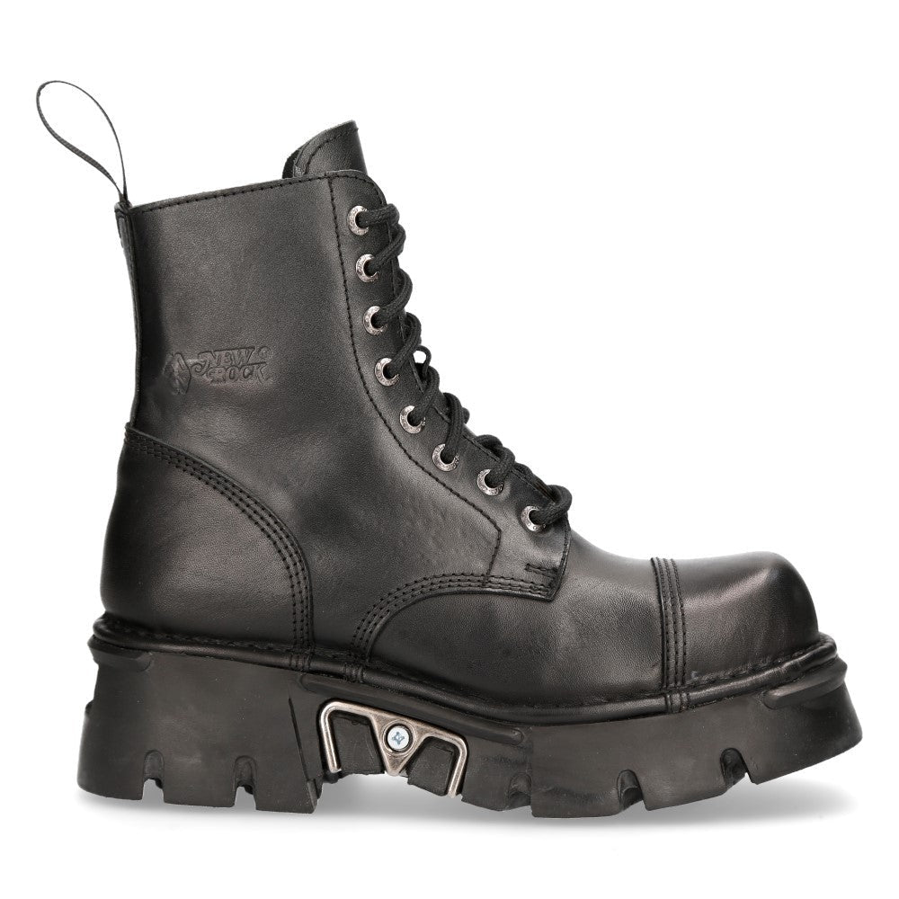 Botines Militares New Rock Góticos de Piel con Plataforma - Crazyinlove