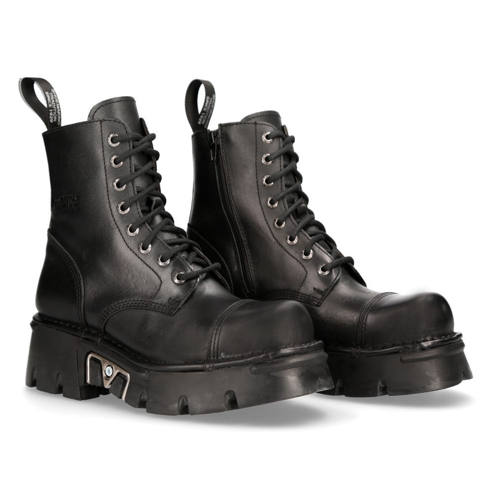 Botines Militares New Rock Góticos de Piel con Plataforma - Crazyinlove