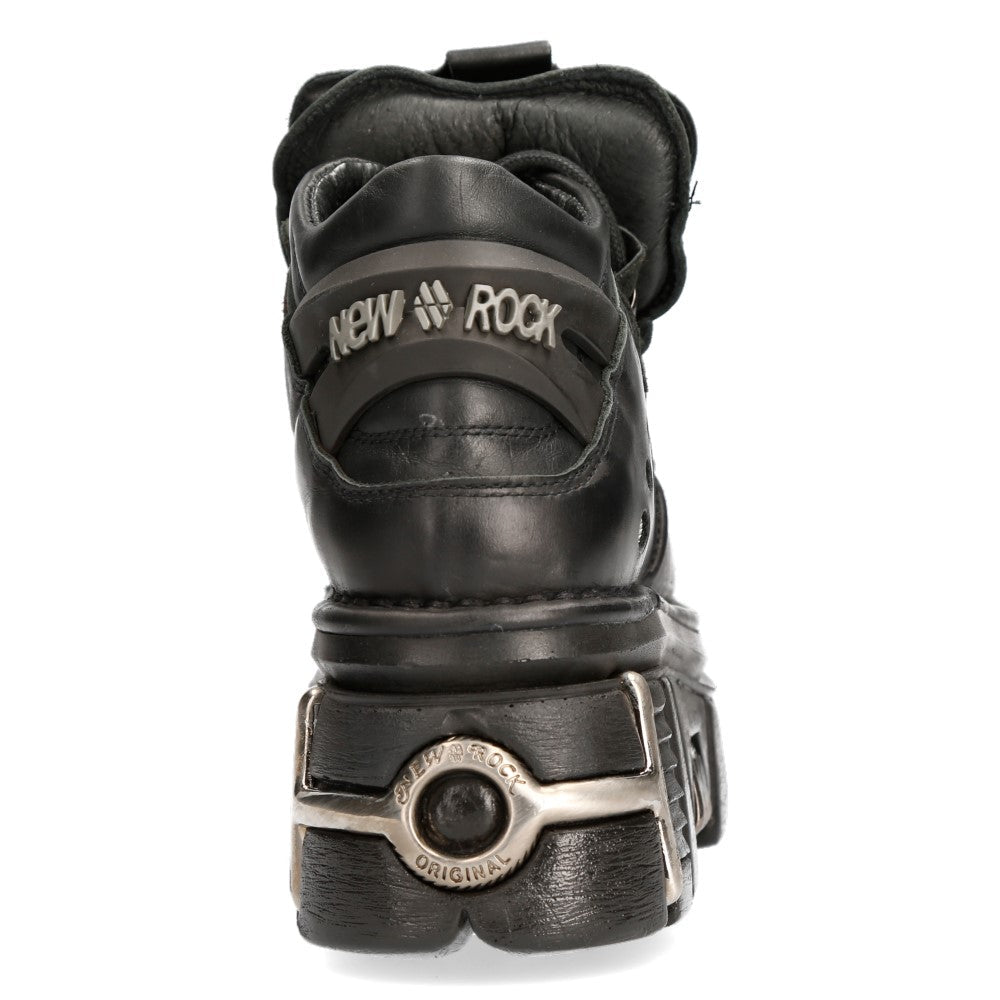 Talón del botín M-106-S112 con logo New Rock y placa New Rock Original