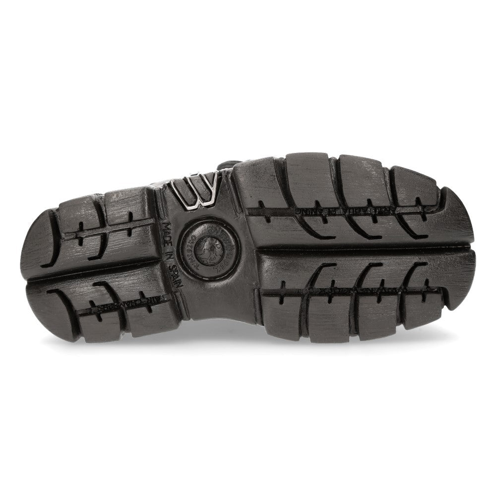 Suela PU-ULTRA negra con taqueado del botín New Rock M-106-S29