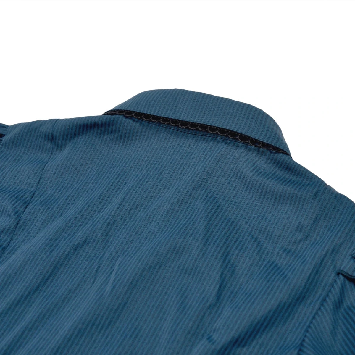 Camisa Azul con Jabot de Murciélago y Volantes - Crazyinlove