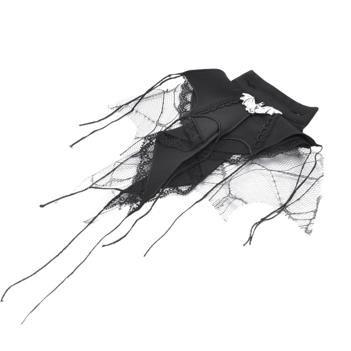 Camisa Azul con Jabot de Murciélago y Volantes - Crazyinlove