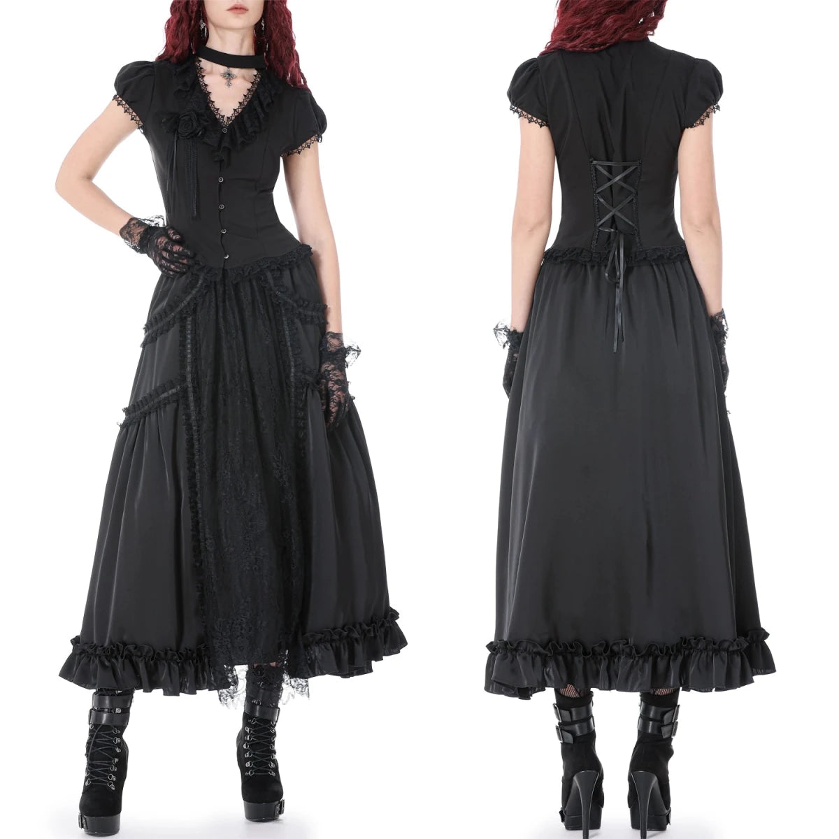 Camisa con Lazada Trasera y Detalle de Rosa - Crazyinlove