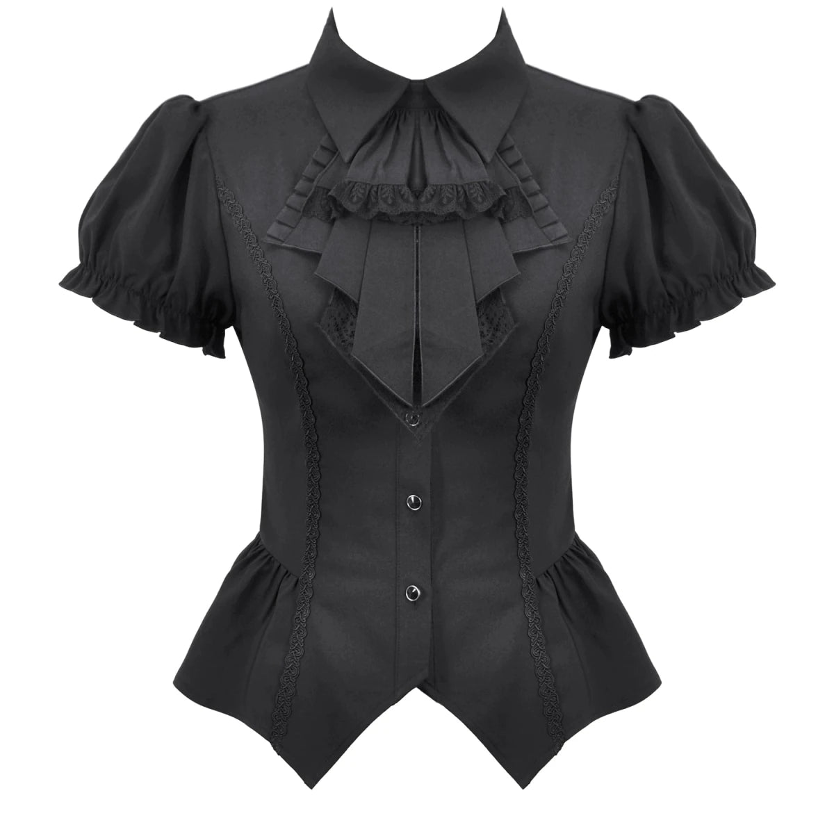 Camisa de Manga Corta con Chorreras - Crazyinlove