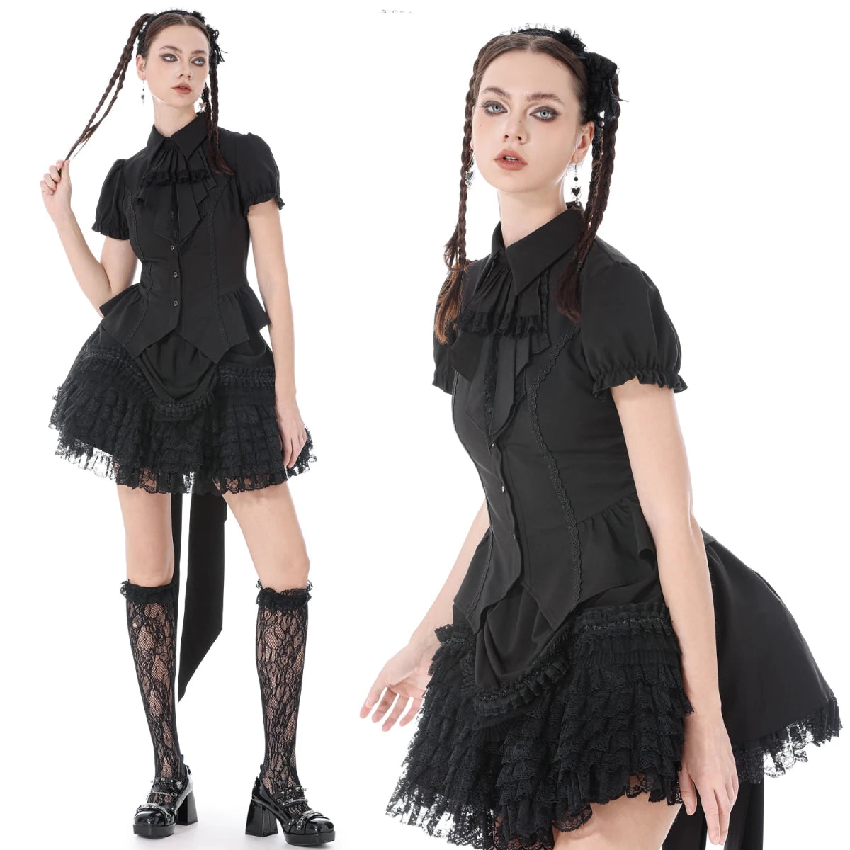 Camisa de Manga Corta con Chorreras - Crazyinlove