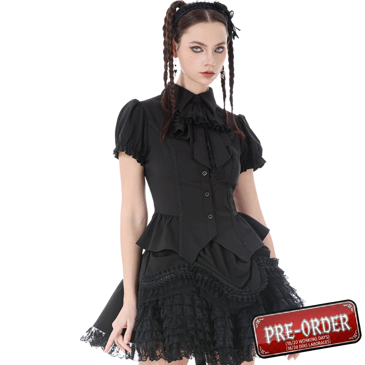 Camisa de Manga Corta con Chorreras - Crazyinlove