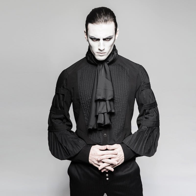 Camisa Gótica Hombre Negra con Chorrera - Crazyinlove