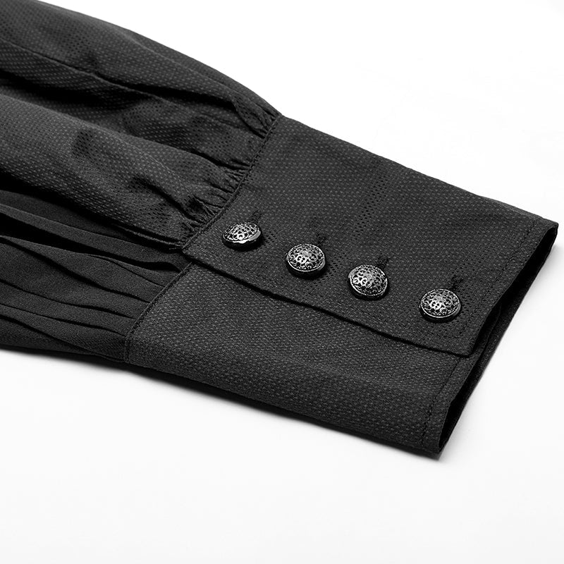 Camisa Gótica Hombre Negra con Chorrera - Crazyinlove