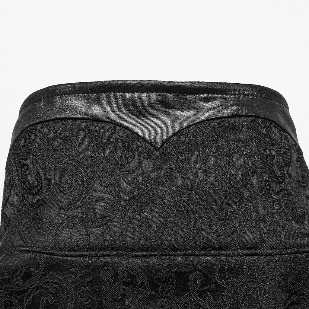 Camisa Gótica Hombre Negra Jacquard - Crazyinlove