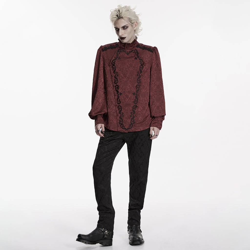 Camisa Gótica Hombre Roja con Chorrera - Crazyinlove