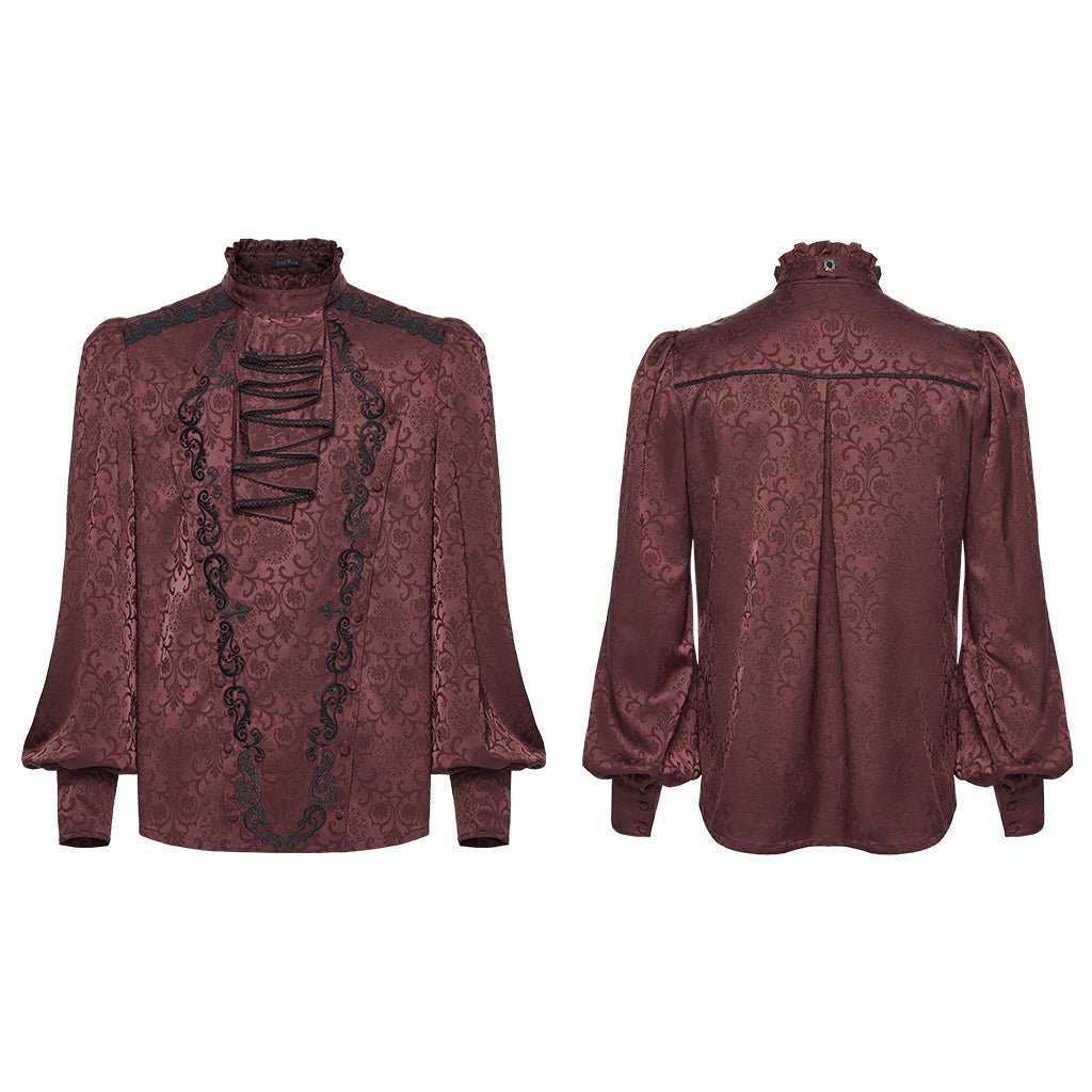 Camisa Gótica Hombre Roja con Chorrera - Crazyinlove