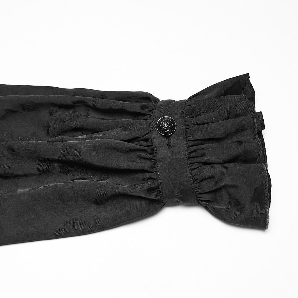 Camisa Gótica Jacquard y Cuello Alto - Crazyinlove