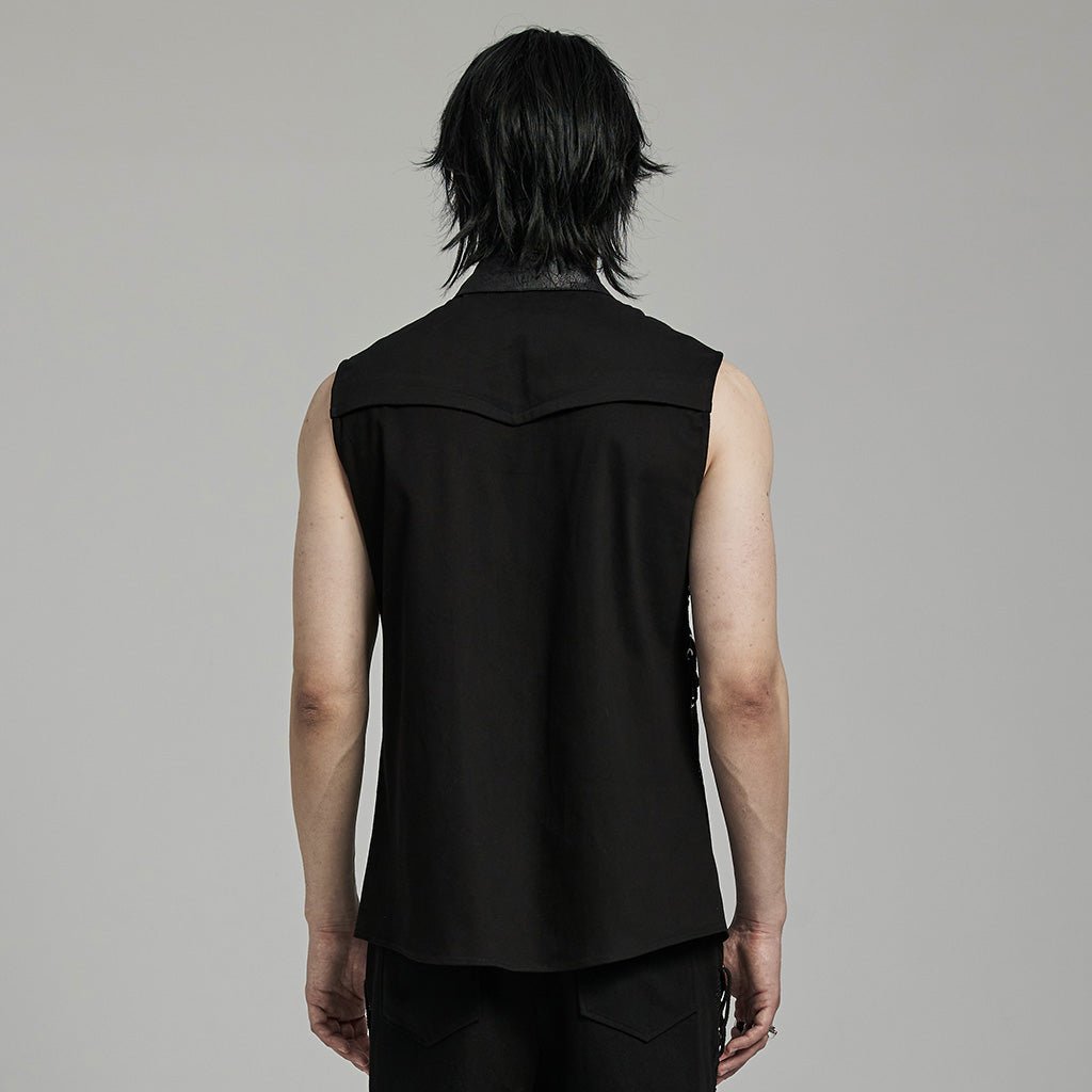 Camisa Punk sin Mangas con Rejilla y Ojetes - Crazyinlove