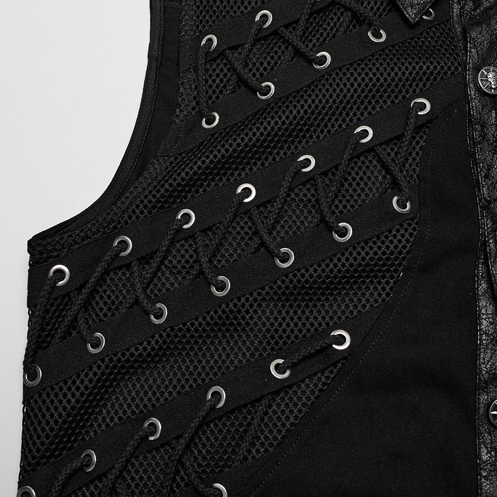 Camisa Punk sin Mangas con Rejilla y Ojetes - Crazyinlove