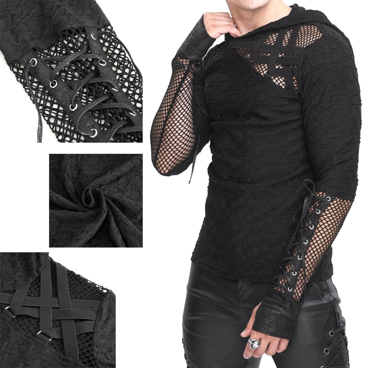 Camiseta Asimétrica con Capucha para Hombre - Crazyinlove