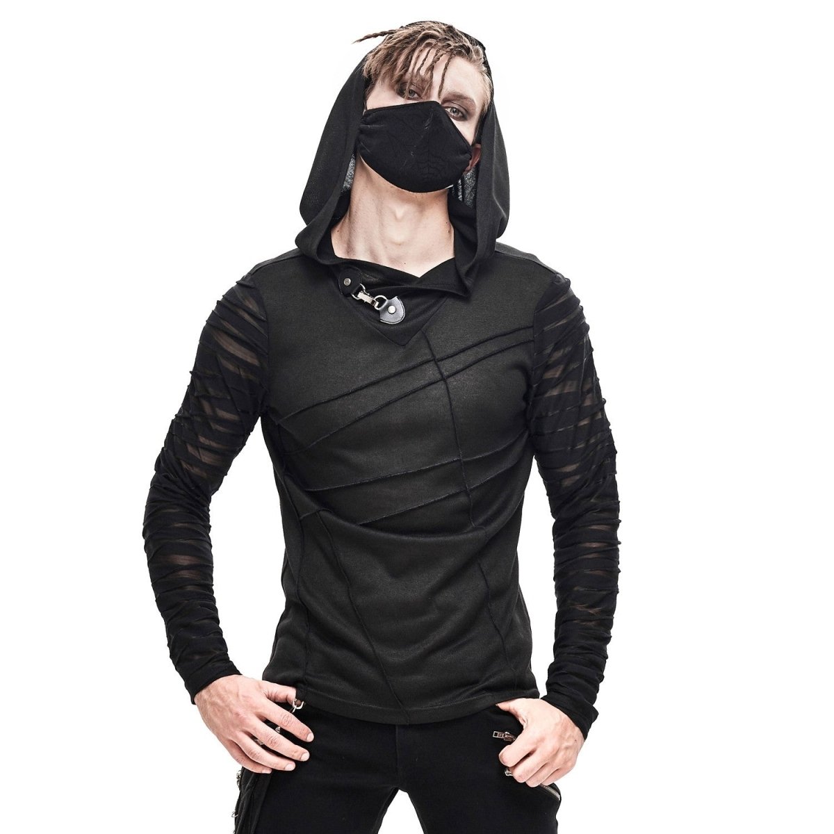 Camiseta Asimétrica con Capucha para Hombre - Crazyinlove