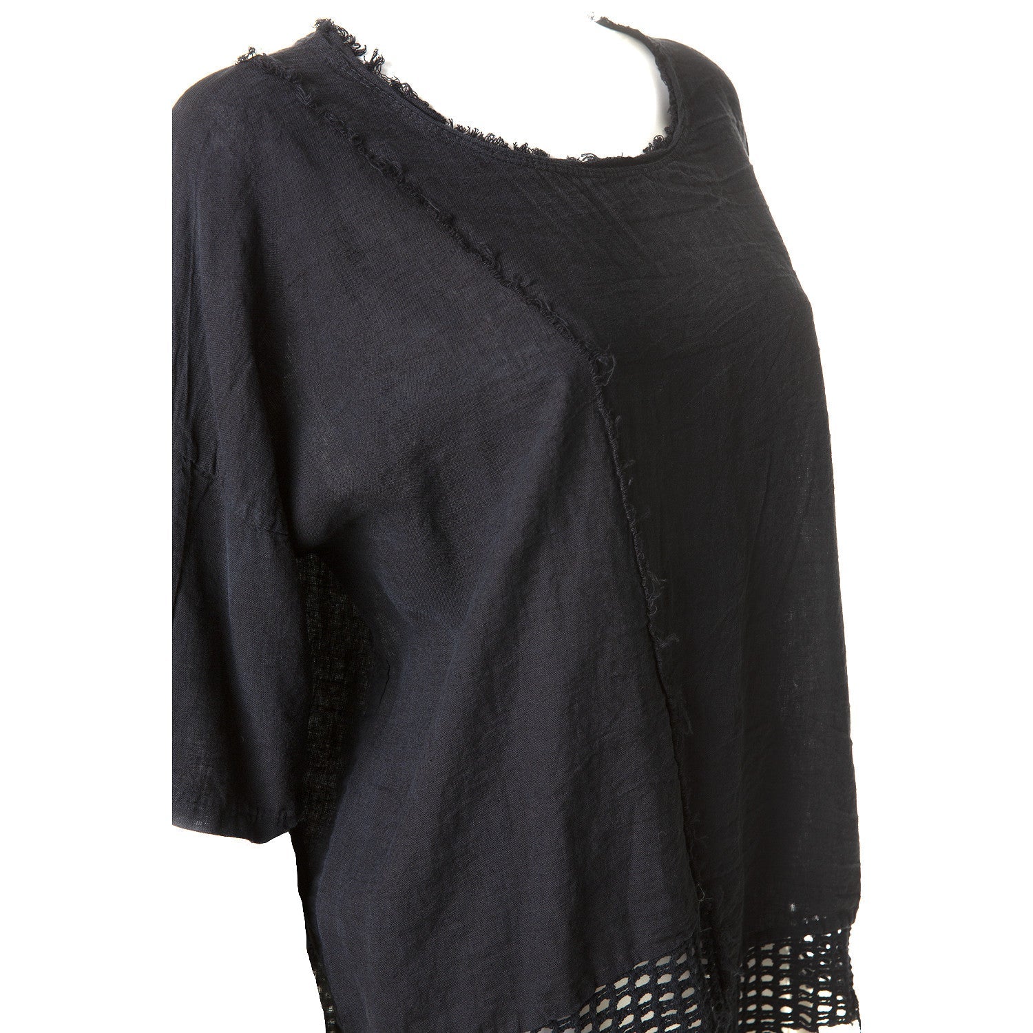 Camiseta Asimétrica con Rejilla - Crazyinlove