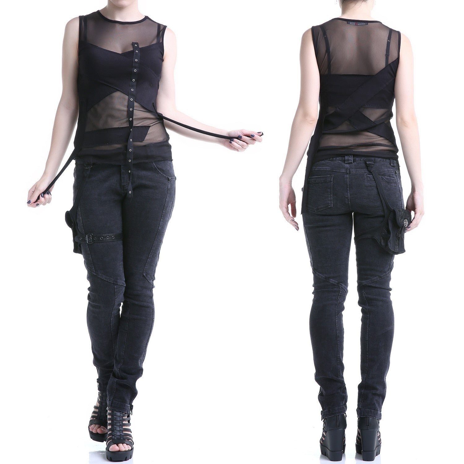 Camiseta Asimétrica con Tul - Crazyinlove