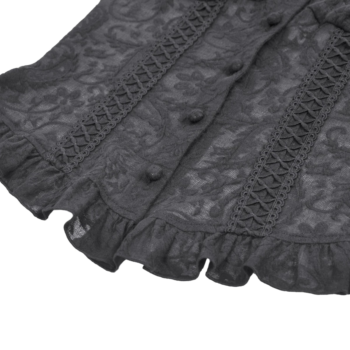 Camiseta de Encaje con Gargantilla y Botonadura - Crazyinlove