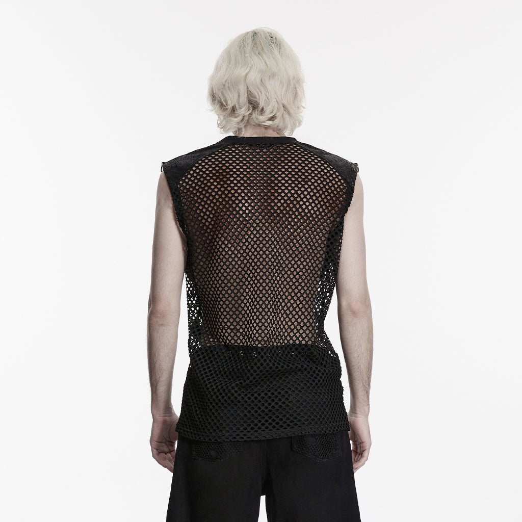 Camiseta sin mangas de Rejilla con Tachuelas - Crazyinlove