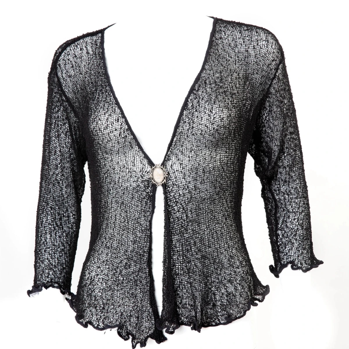 Cárdigan Gótico Abierto de Punto Calado con Lazada - Crazyinlove