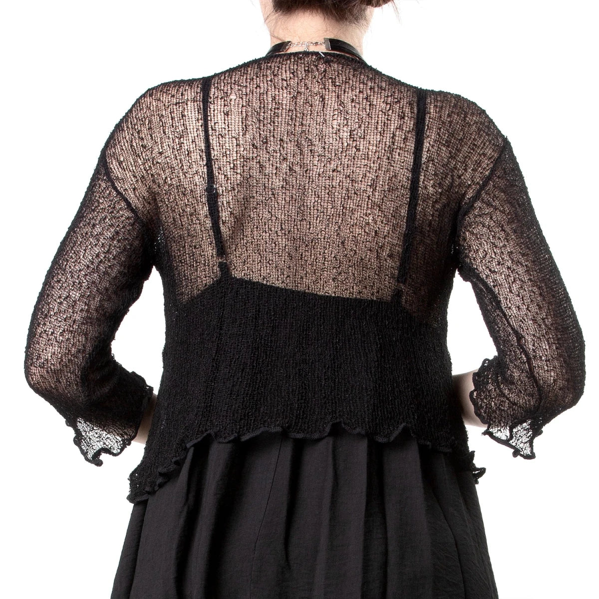 Cárdigan Gótico Abierto de Punto Calado con Lazada - Crazyinlove