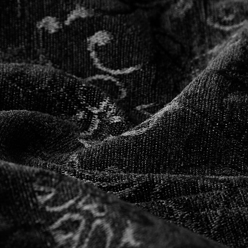 Chaleco Gótico Hombre Negro de Jacquard y Terciopelo - Crazyinlove