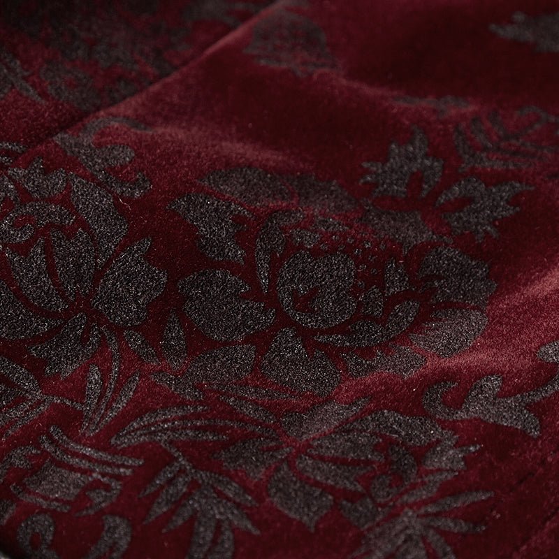 Chaleco Gótico Hombre Rojo Damasco con Alamares - Crazyinlove
