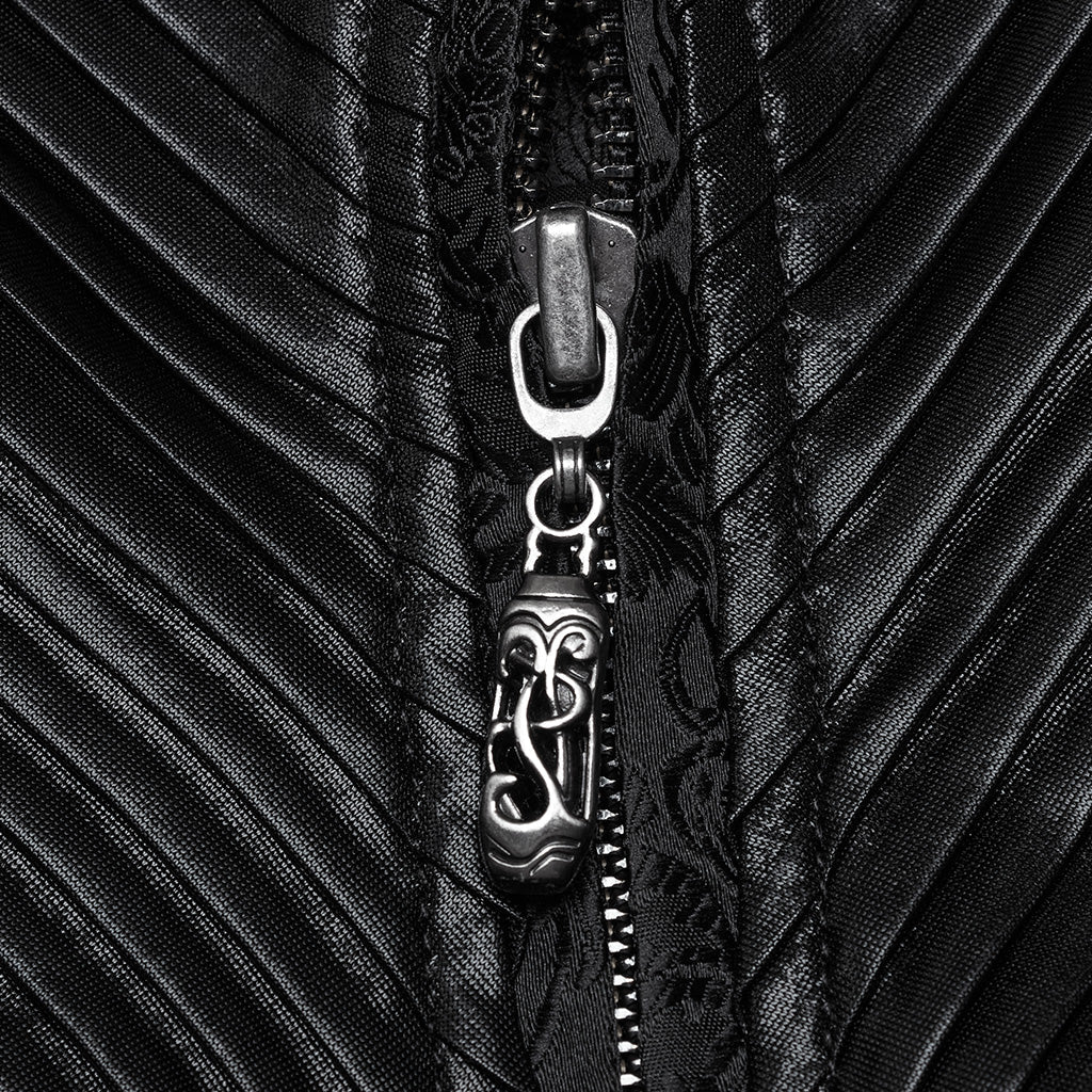 Chaleco Gótico Jacquard con Cuello Alto - Crazyinlove