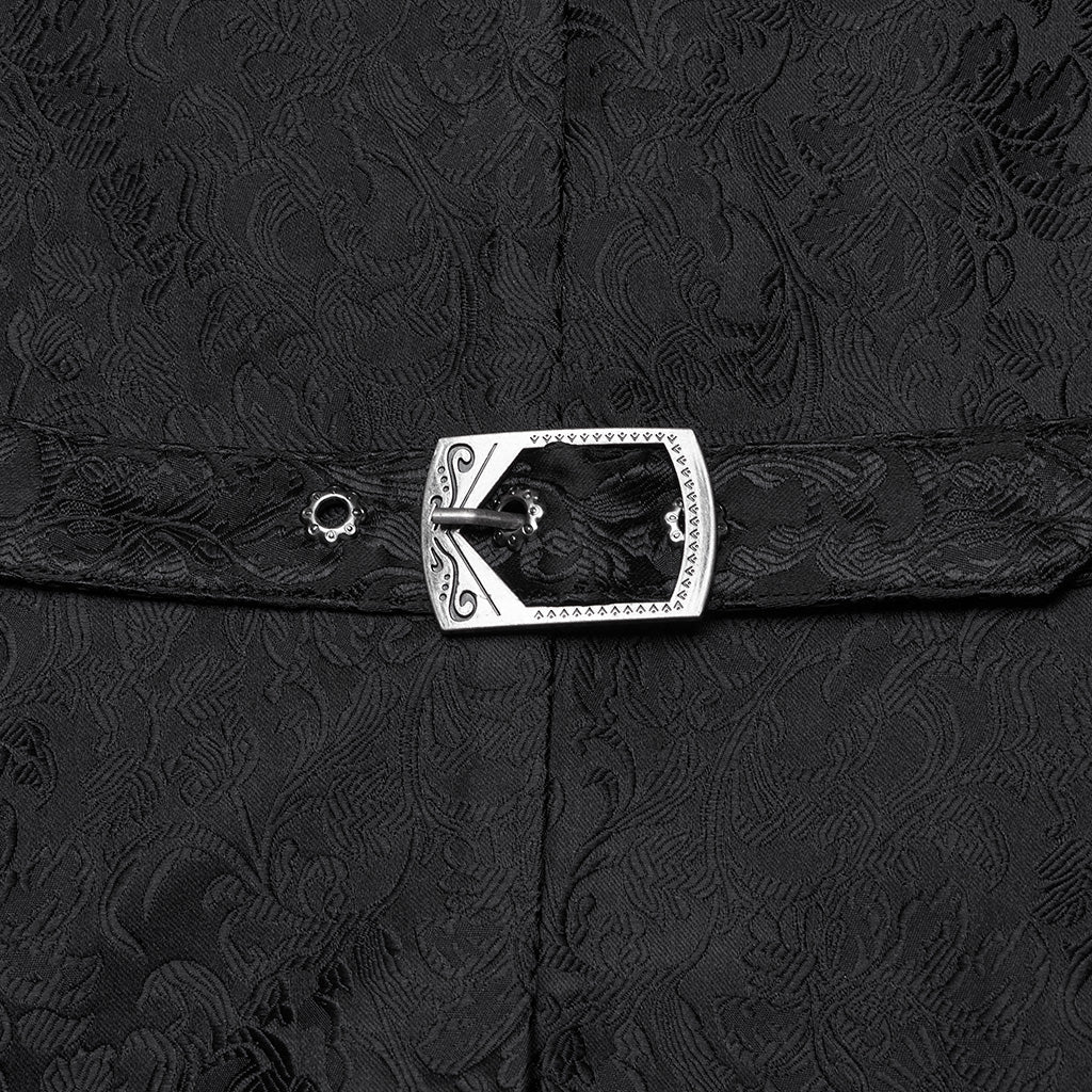 Chaleco Gótico Jacquard con Cuello Alto - Crazyinlove