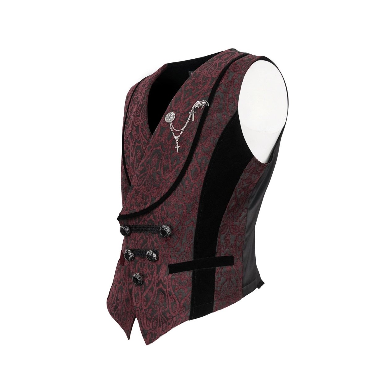 Chaleco Rojo con Brocado para Hombre - Crazyinlove