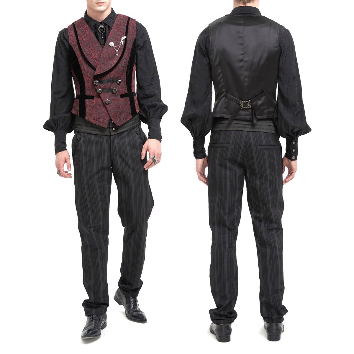 Chaleco Rojo con Brocado para Hombre - Crazyinlove