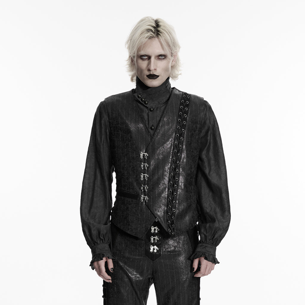 Chaleco Steampunk Asimétrico con Broches - Crazyinlove