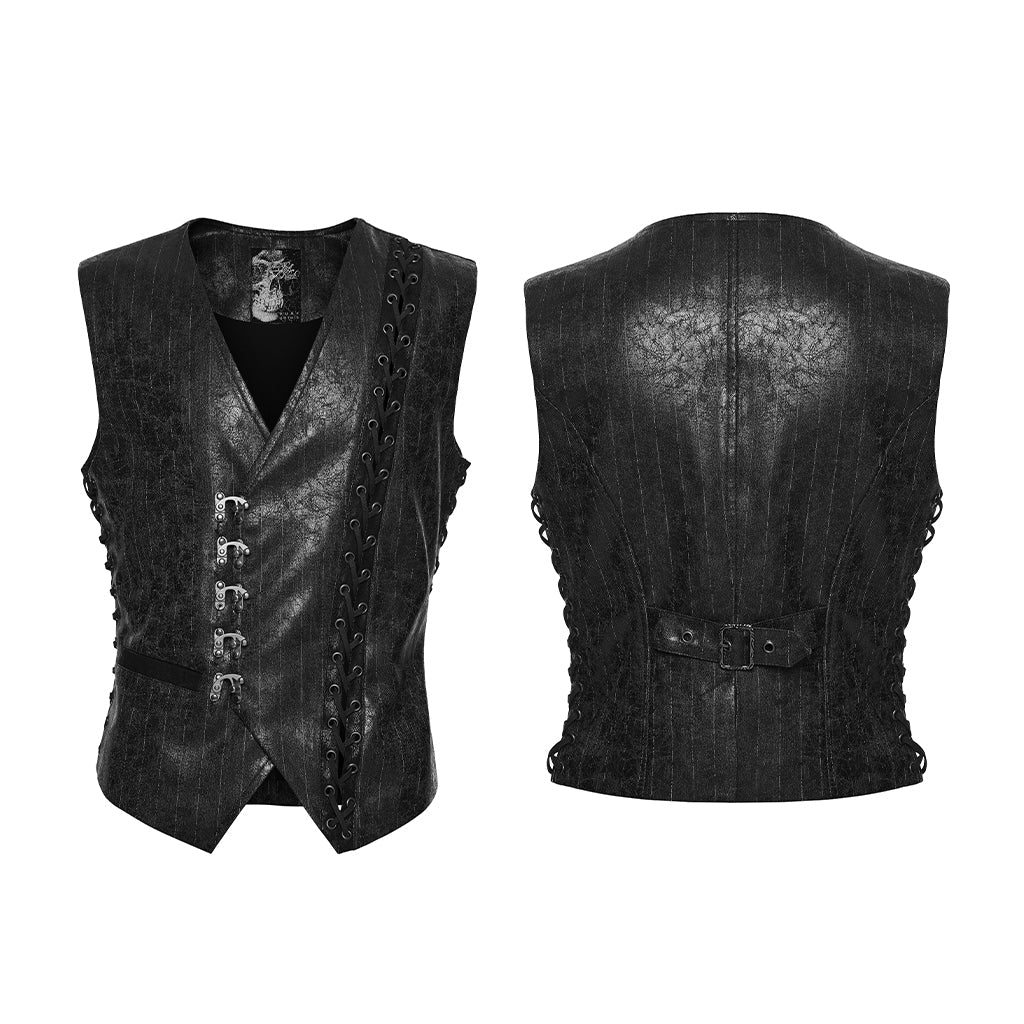 Chaleco Steampunk Asimétrico con Broches - Crazyinlove