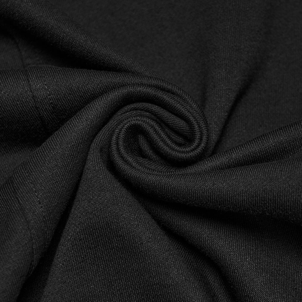 Textura del punto de algodón negro mate de la chaqueta