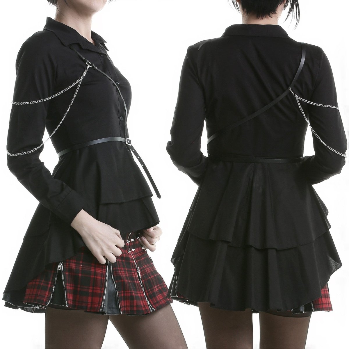 Cinturón de Cuero con Dos Cadenas - Crazyinlove