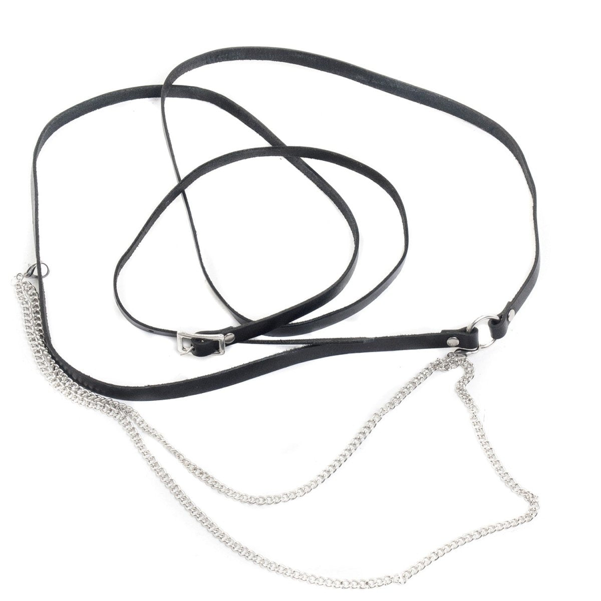 Cinturón de Cuero con Dos Cadenas - Crazyinlove