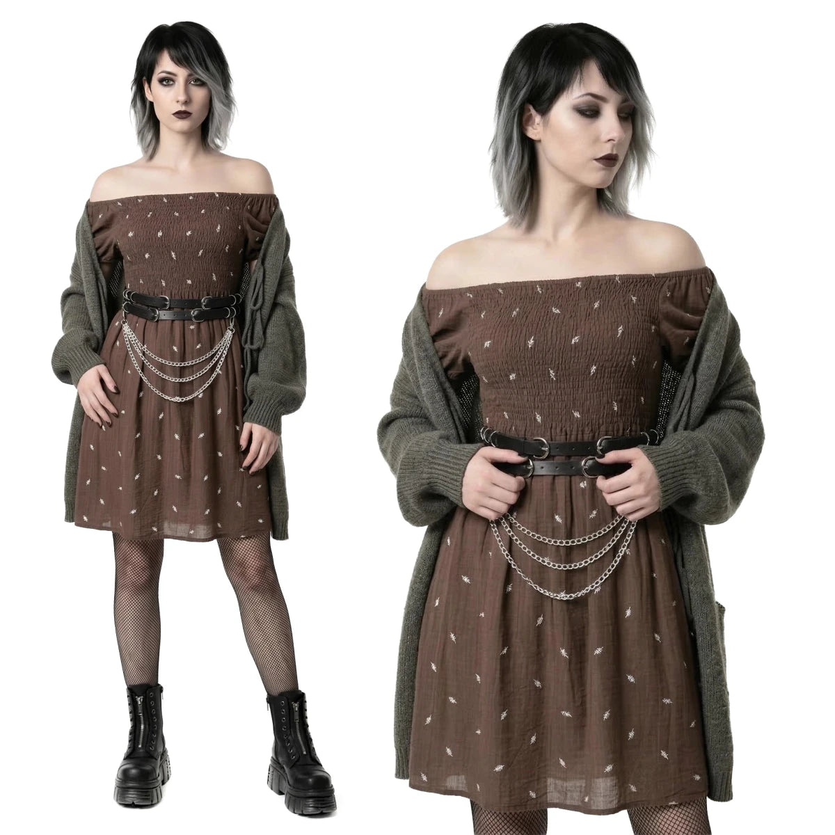 Cinturón de Polipiel Doble con Cadenas y Hebillas - Crazyinlove