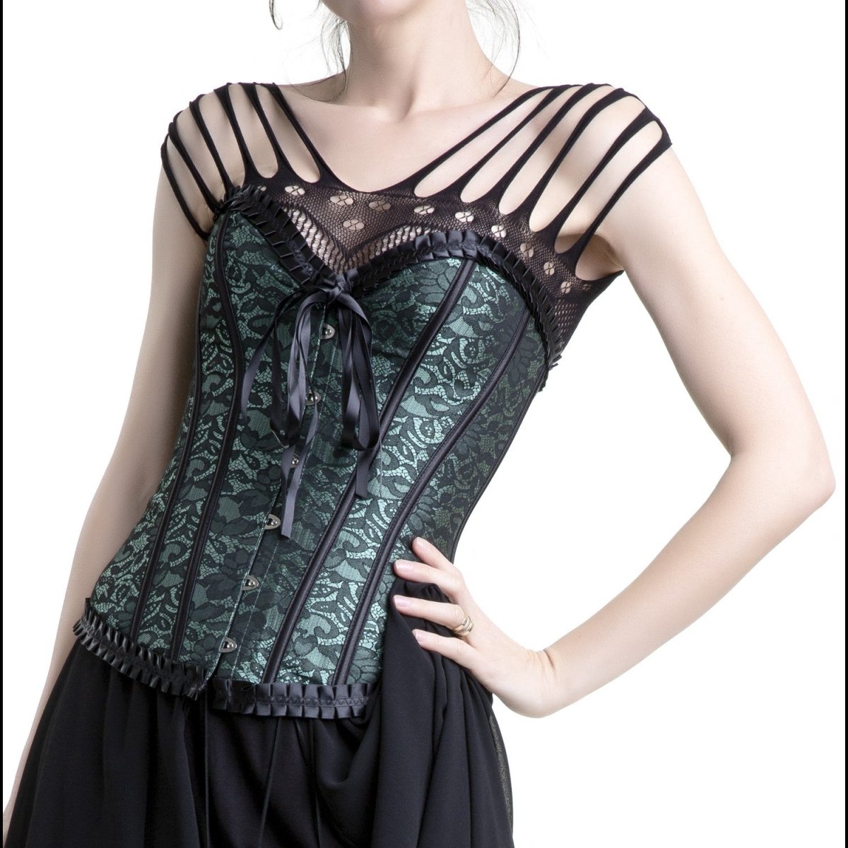 Corsé Verde con Encaje - Crazyinlove