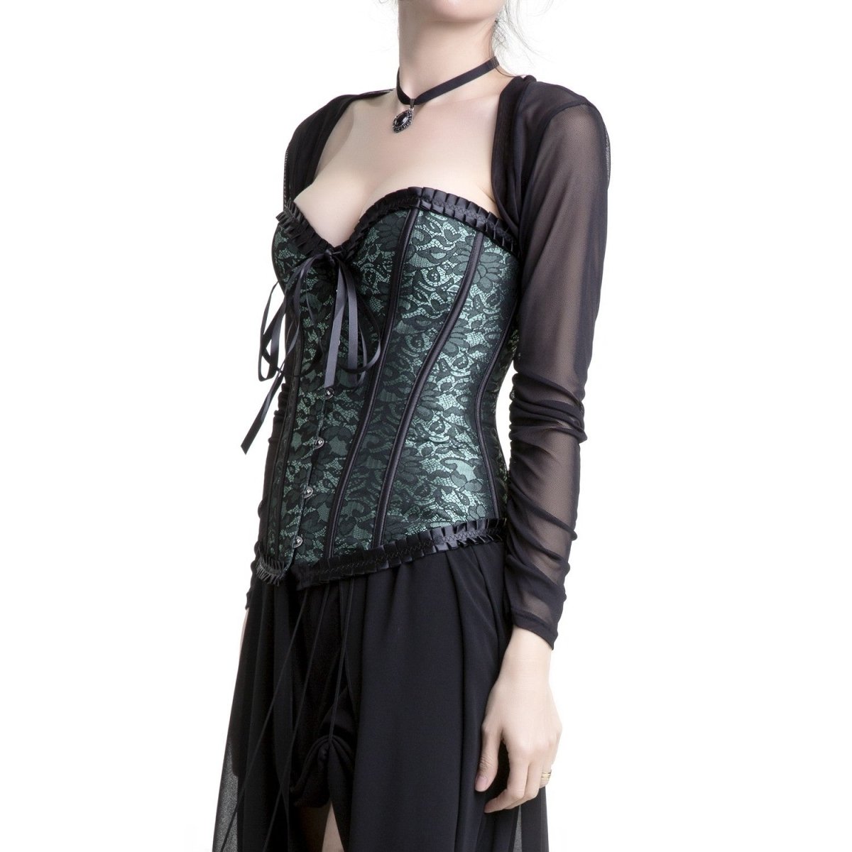 Corsé Verde con Encaje - Crazyinlove