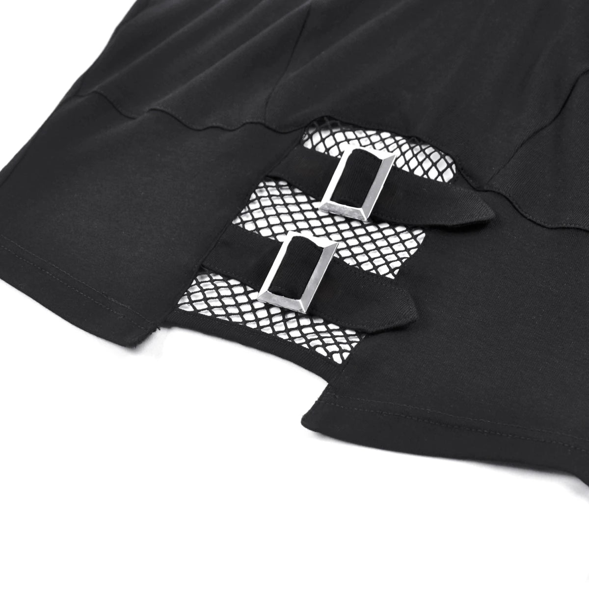 Crop Top Halter con Cruz, Rejilla y Hebillas - Crazyinlove
