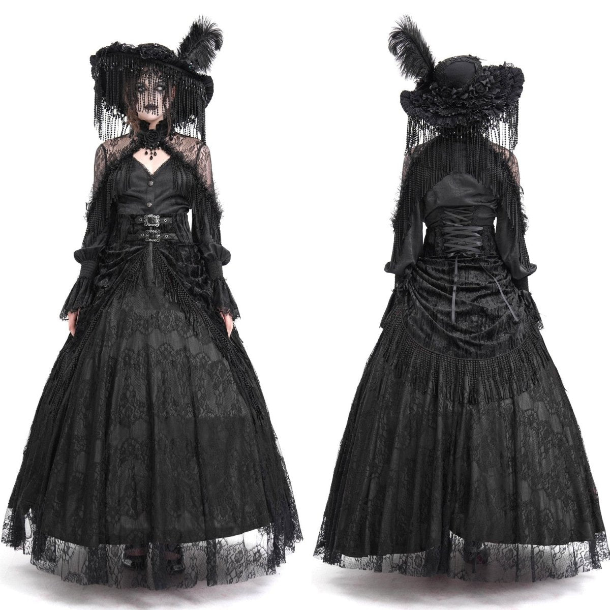 Falda Alta Negra con Encaje - Crazyinlove