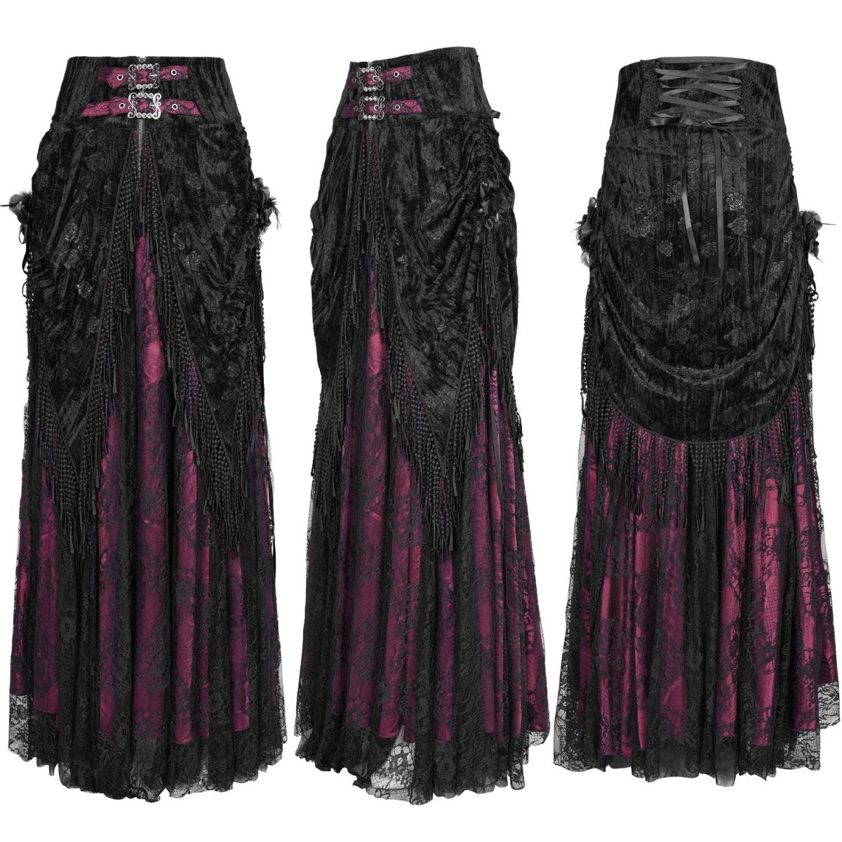 Falda Alta Roja con Encaje - Crazyinlove