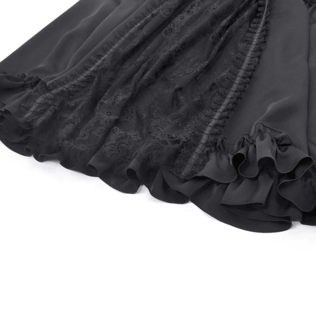 Falda de Satén con Panel de Encaje Central - Crazyinlove