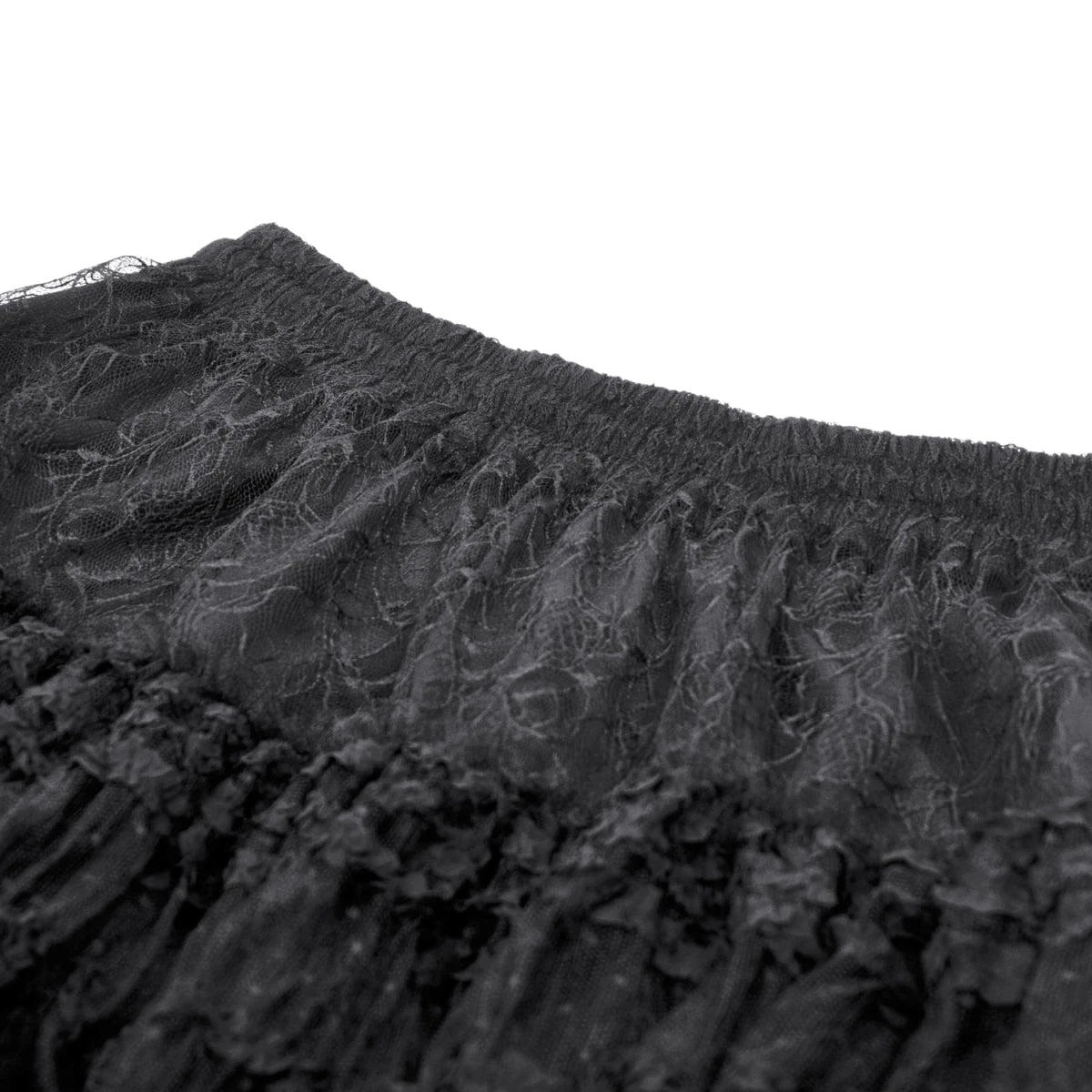 Falda Gótica Larga de Encaje con Capas y Cintura Elástica - Crazyinlove