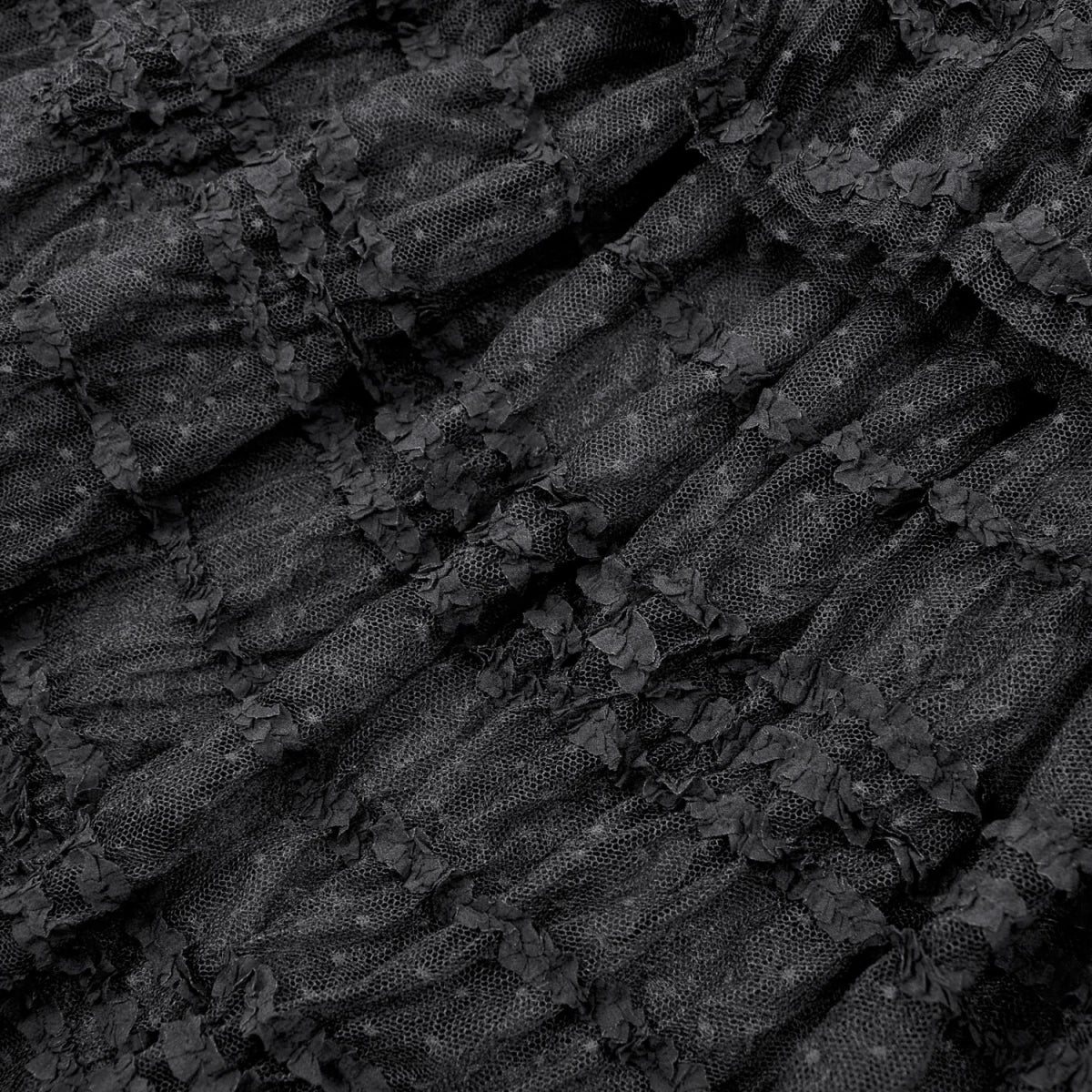 Falda Gótica Larga de Encaje con Capas y Cintura Elástica - Crazyinlove