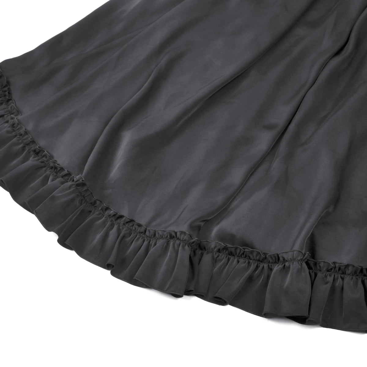 Falda Gótica Larga Victoriana Negra y Roja de Encaje - Crazyinlove