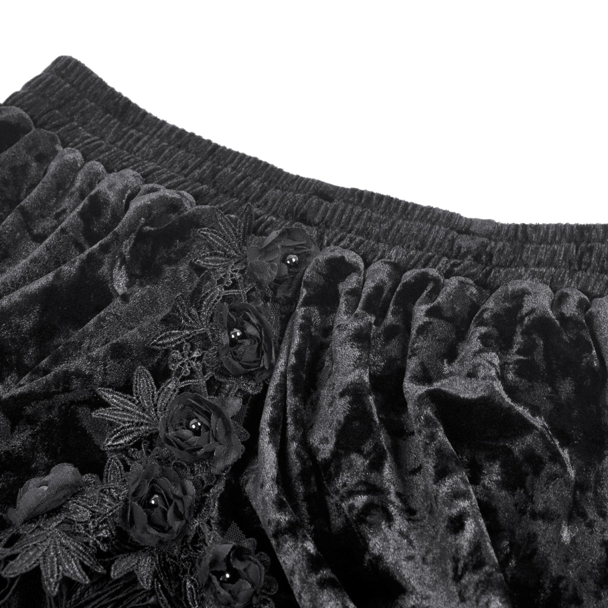 Falda Gótica Maxi Terciopelo Encaje Negra - Crazyinlove