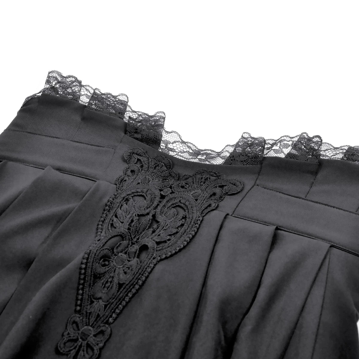 Falda Larga Victoriana de Talle Alto y Encaje - Crazyinlove